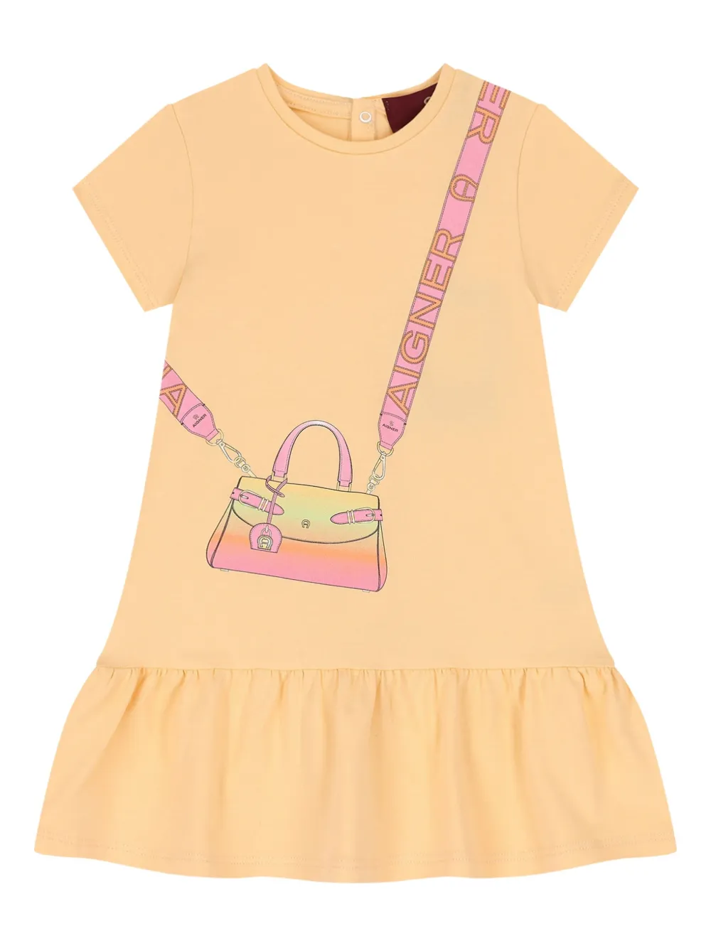 Aigner Kids Jurk met korte mouwen en tekst Oranje