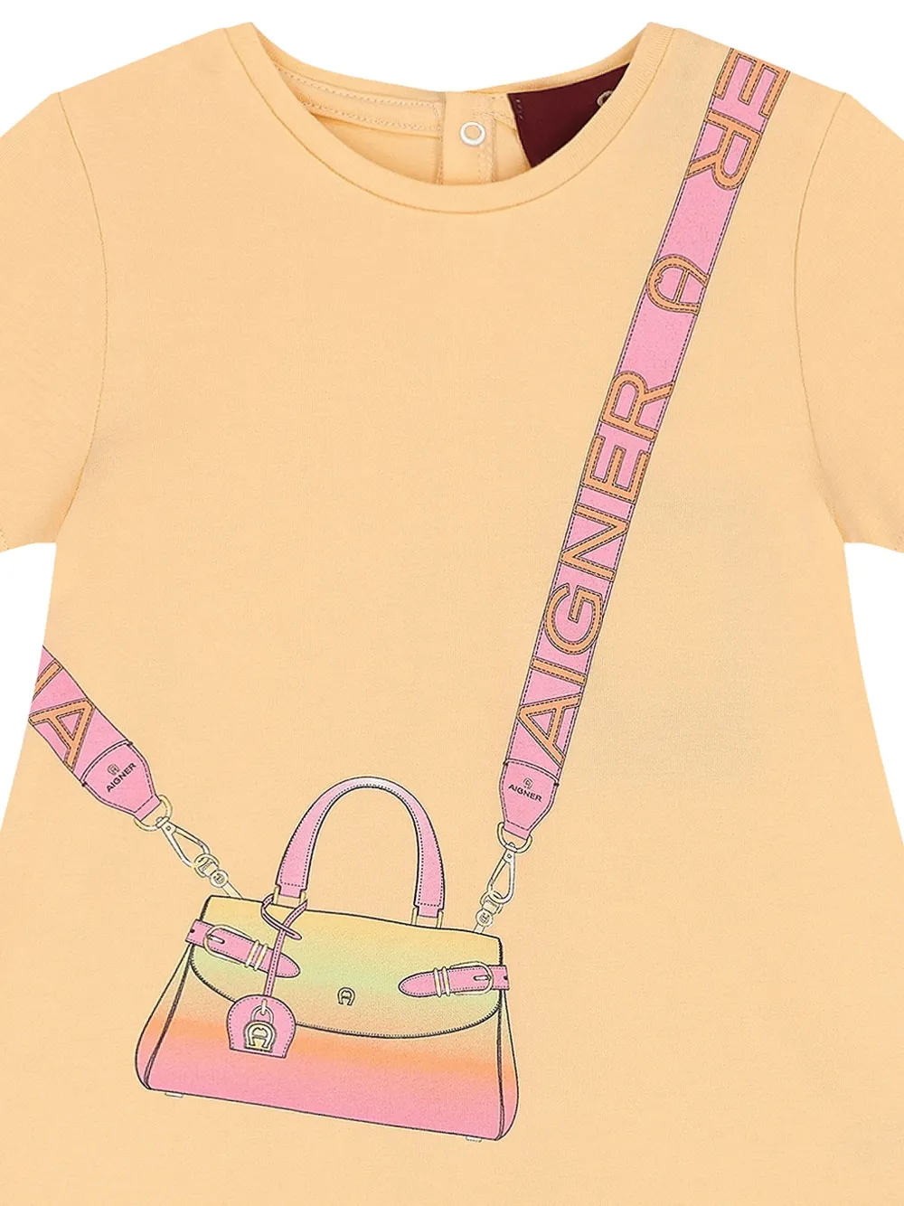 Aigner Kids Jurk met korte mouwen en tekst Oranje