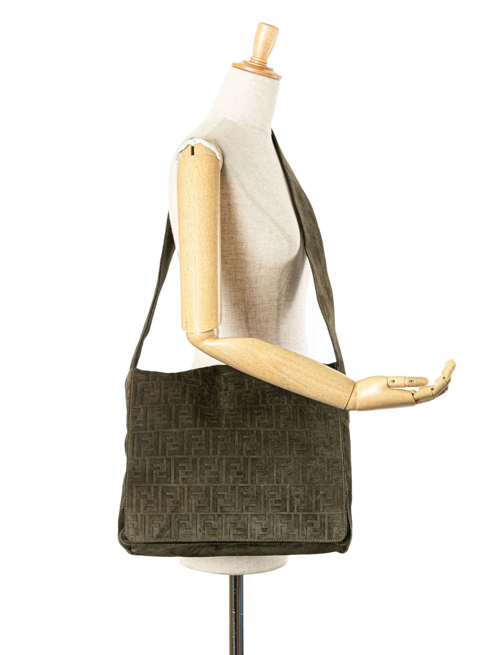 20th Century Zucca Suede Messenger Bag Crossbody Bag