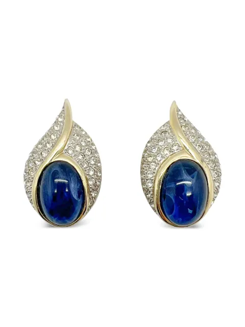 Jennifer Gibson Jewellery 1980s Cabochon Sapphire Twist earrings