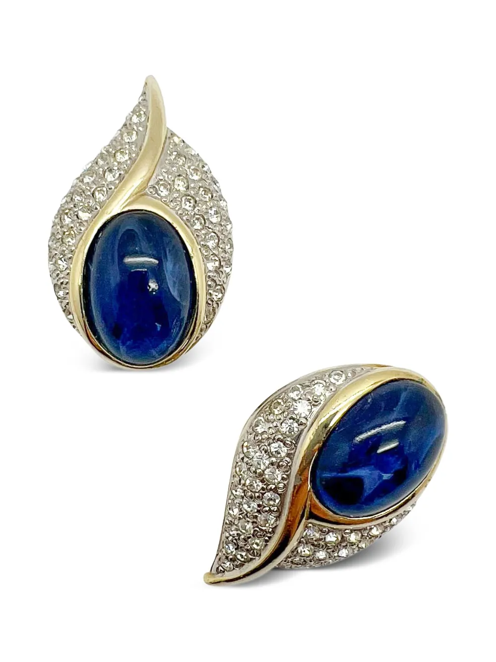 Jennifer Gibson Jewellery 1980s Cabochon Sapphire Twist earrings | Image 2
