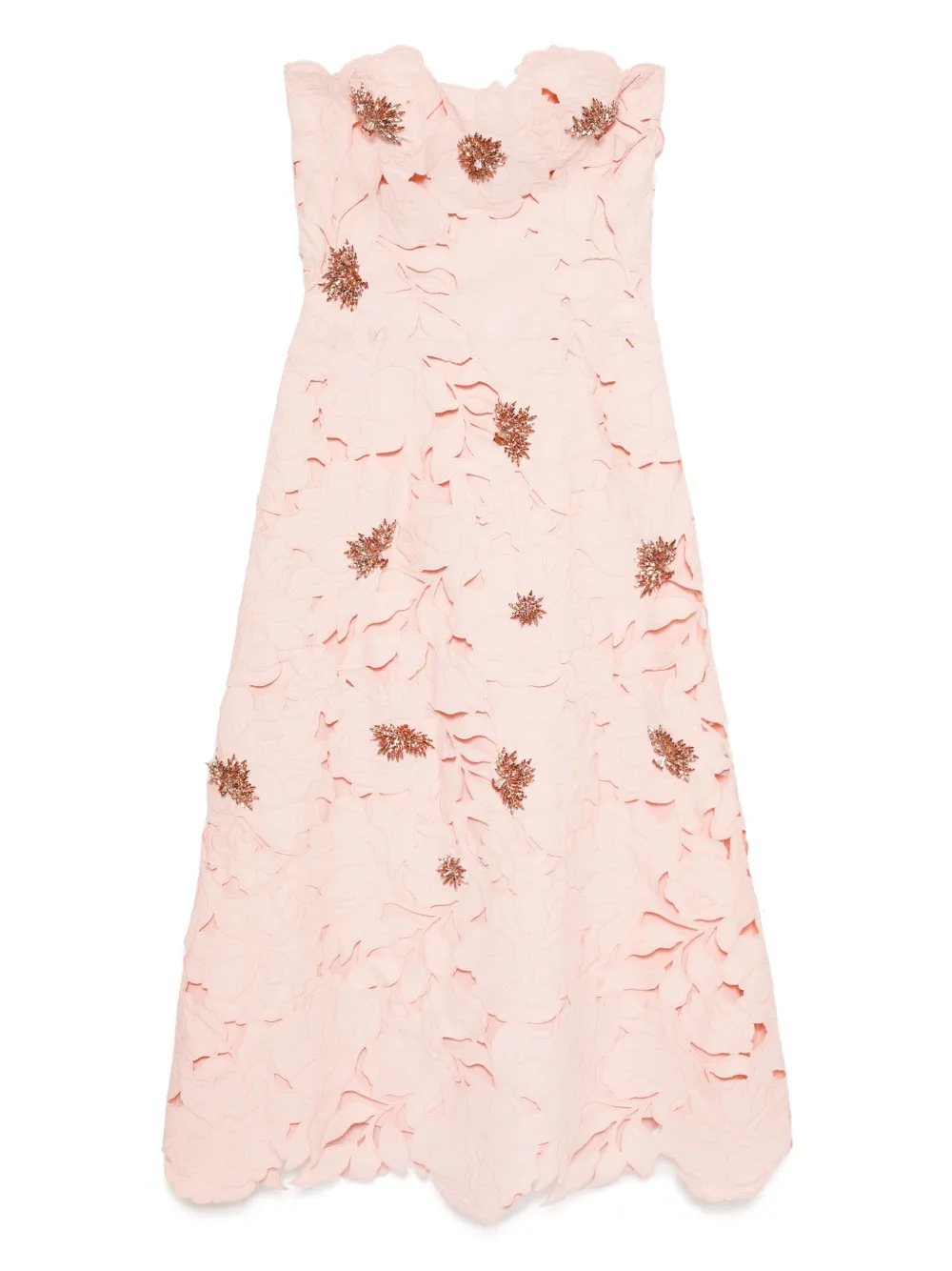 COSTARELLOS FLORAL-CUT LACE DRESS
