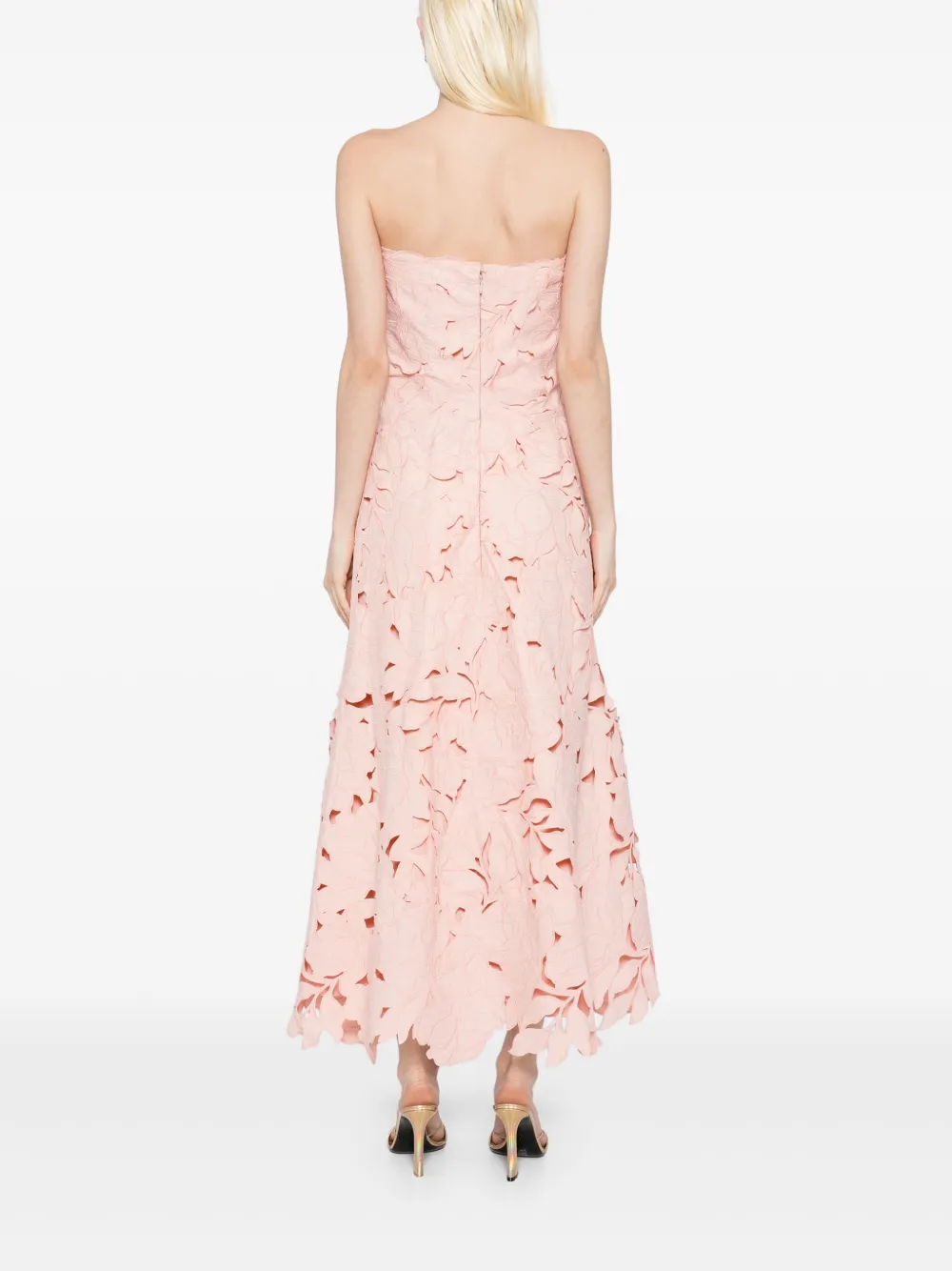 COSTARELLOS FLORAL-CUT LACE DRESS