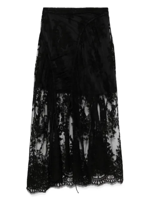 Juun.J lace shirred skirt