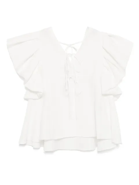 Juun.J V-neck shirring blouse