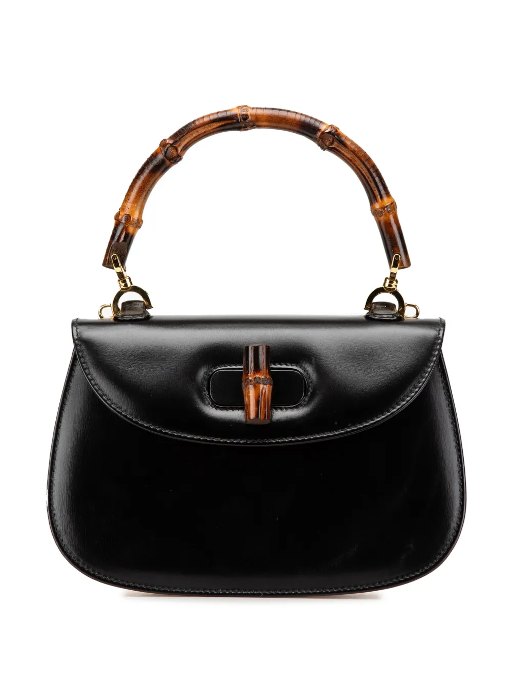 Gucci Pre-Owned 20th Century カーフスキン バンブー ナイト サッチェルバッグ - ブラック Gucci Pre-Owned 20th Century カーフスキン バンブー ナイト サッチェルバッグ - ブラック