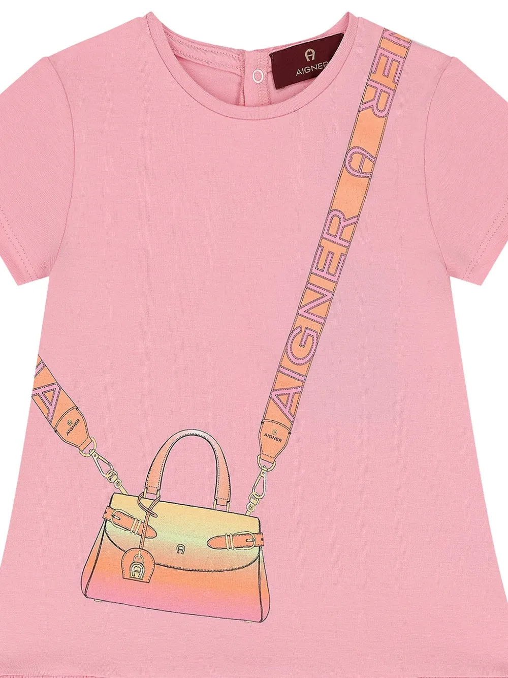 Aigner Kids Flared jurk met korte mouwen Roze