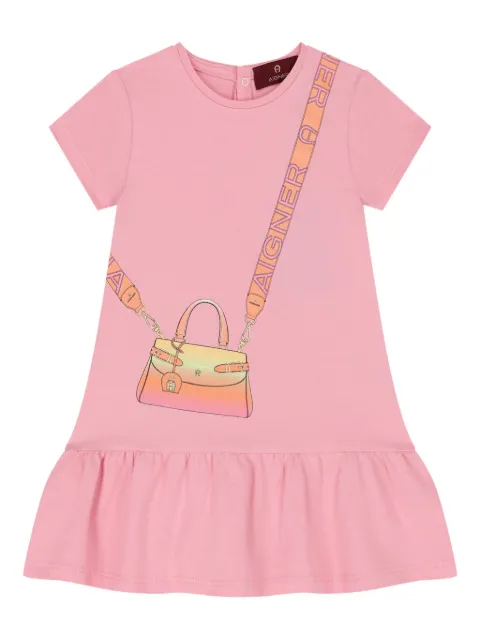 Aigner Kids فستان فلير بأكمام قصيرة