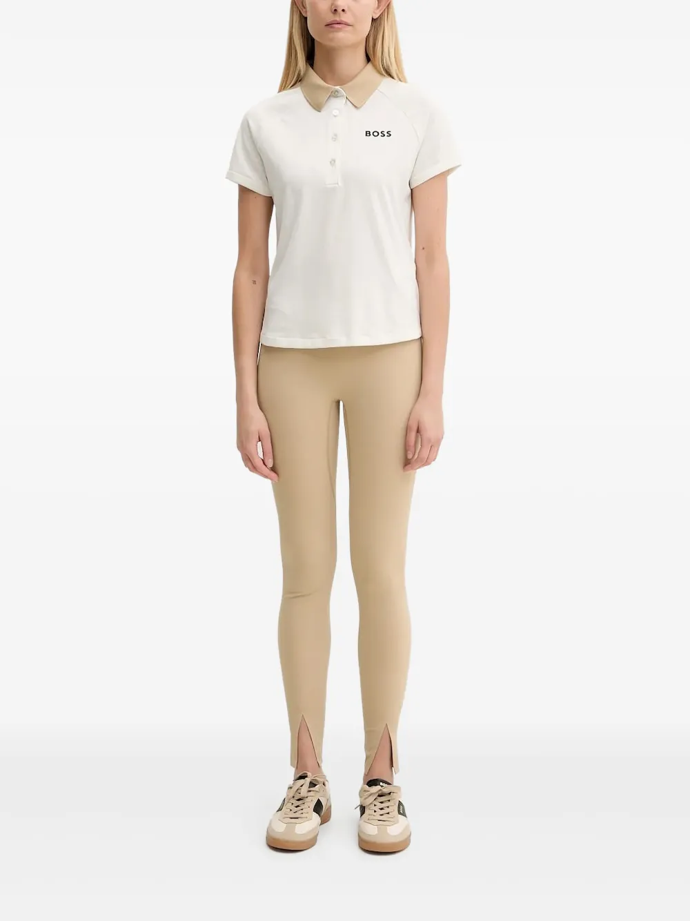BOSS contrast-collar polo shirt | Neutrals | Image 1