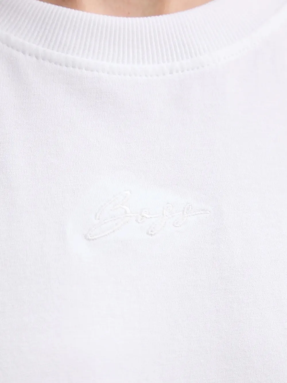 Hugo Boss Embroidered Side-split Midi Dress In White