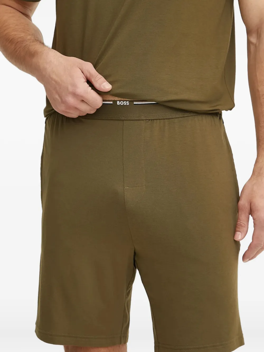 Hugo Boss Logo-detail Pyjama Set In Green