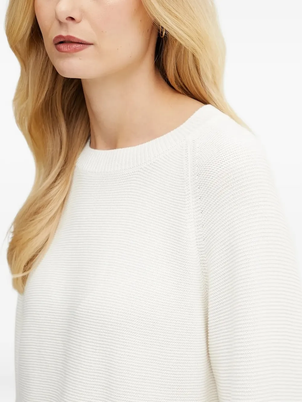 Hugo Boss Textured Long-sleeve Sweater In White