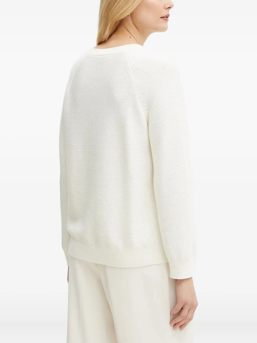 Hugo Boss Textured Long-sleeve Sweater In White