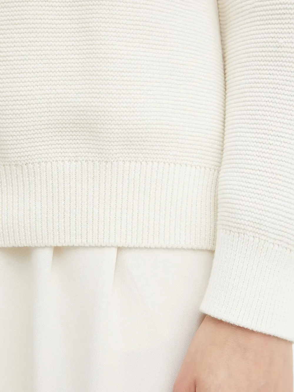 Hugo Boss Textured Long-sleeve Sweater In White
