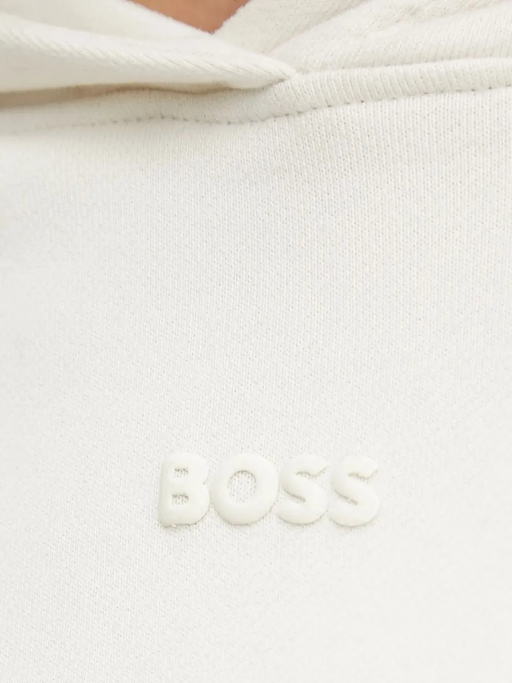 BOSS Hoodie met logodetail Wit