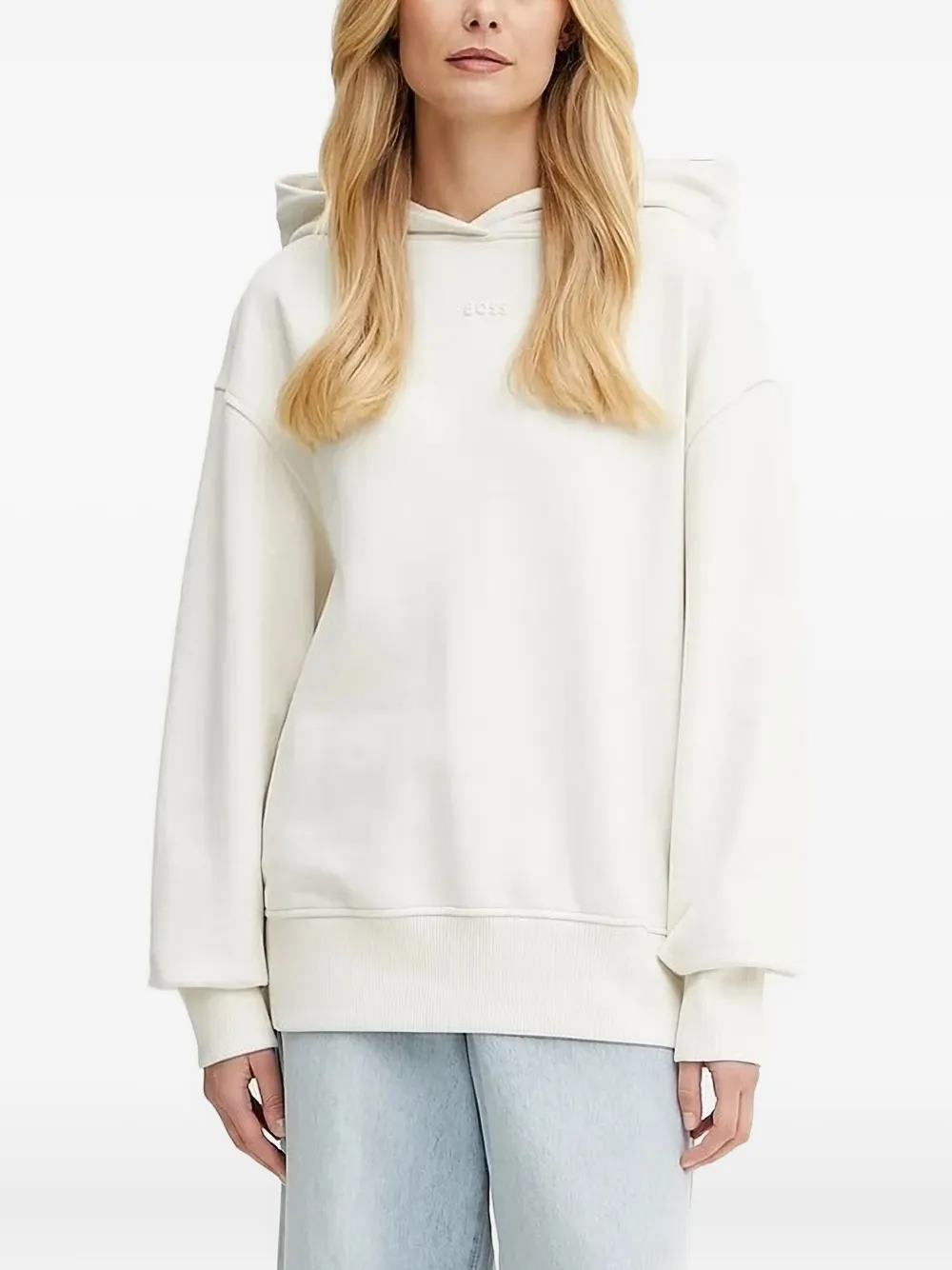 Hugo Boss Logo-detail Hoodie In White