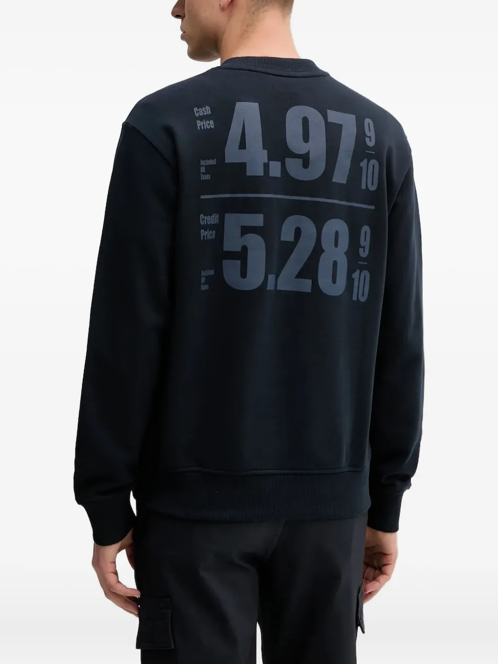 BOSS logo-print crew-neck sweatshirt - Blauw