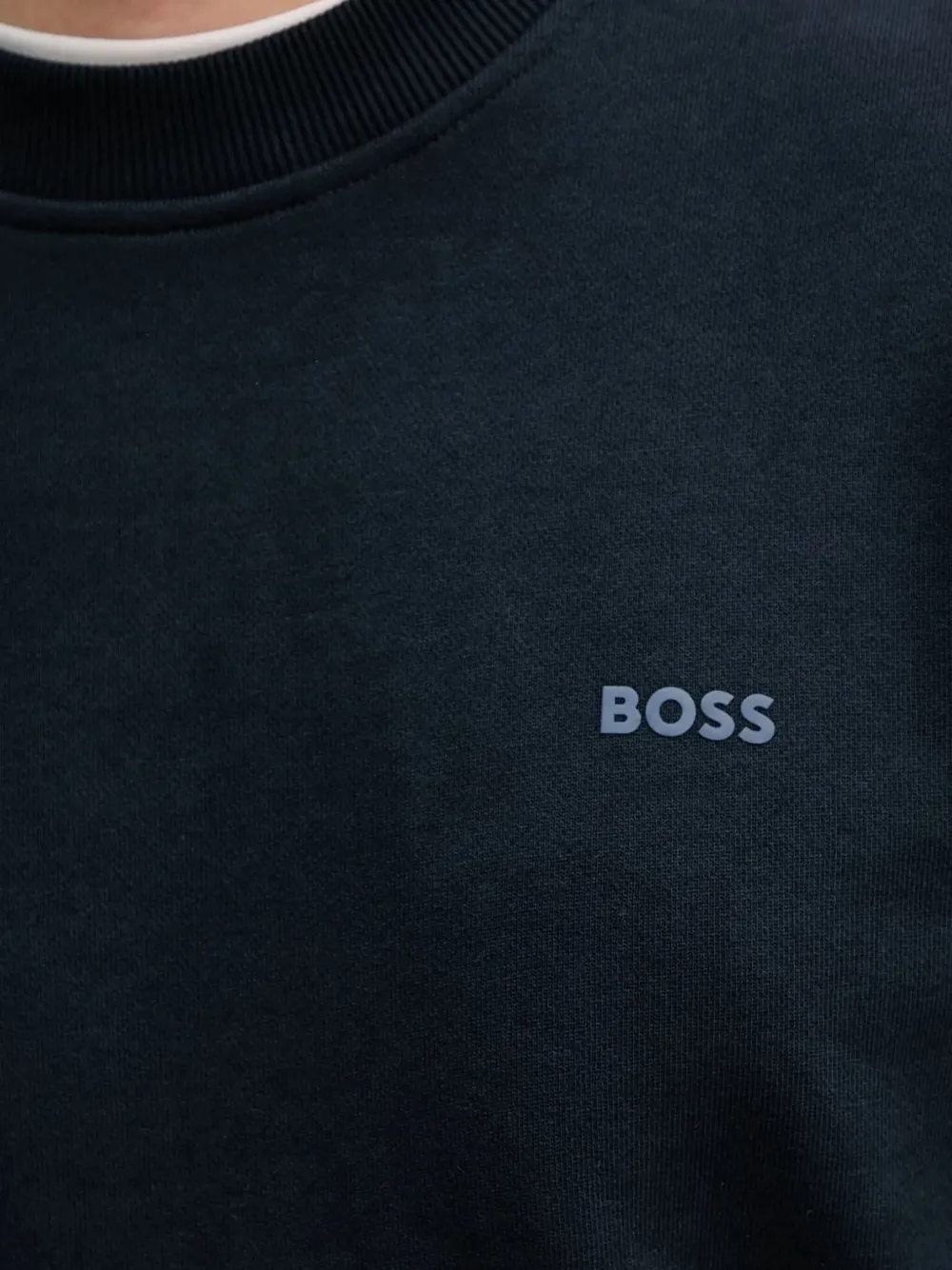 BOSS logo-print crew-neck sweatshirt Blauw