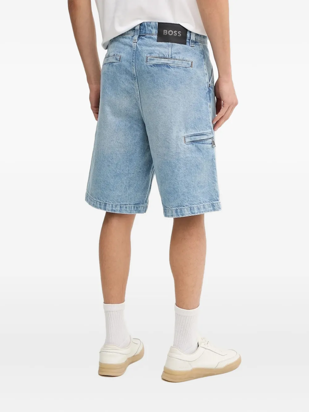 BOSS Spijkershorts met paspelzak - Blauw