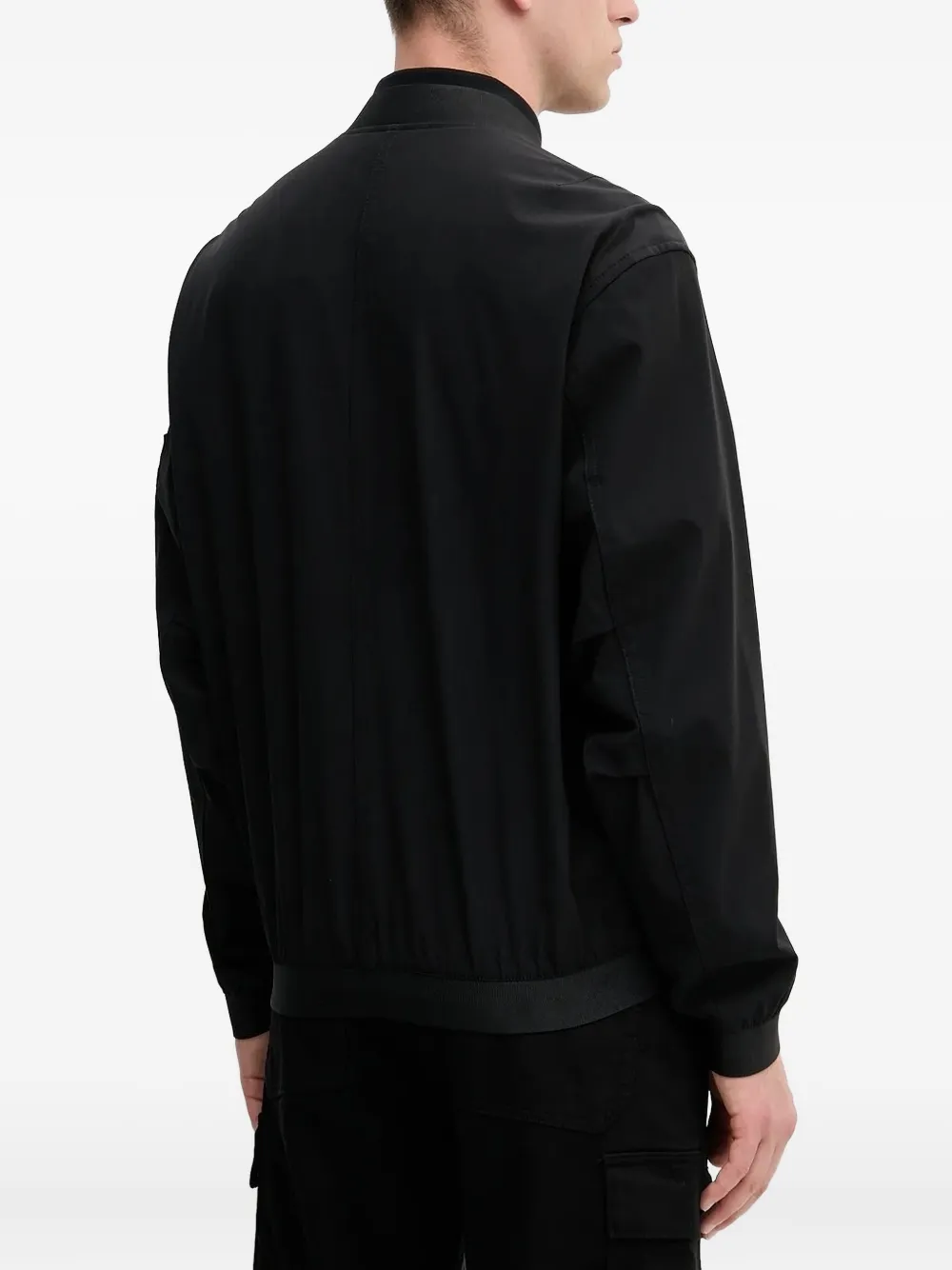 Hugo Boss Zip-fastening Bomber Jacket In Black