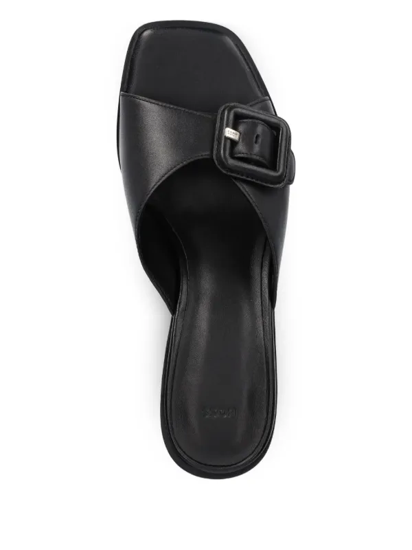 【関税込み】BOSS ブラック スムースレザー サンダル BOSS レザーサンダル | ブラック | FARFETCH JP