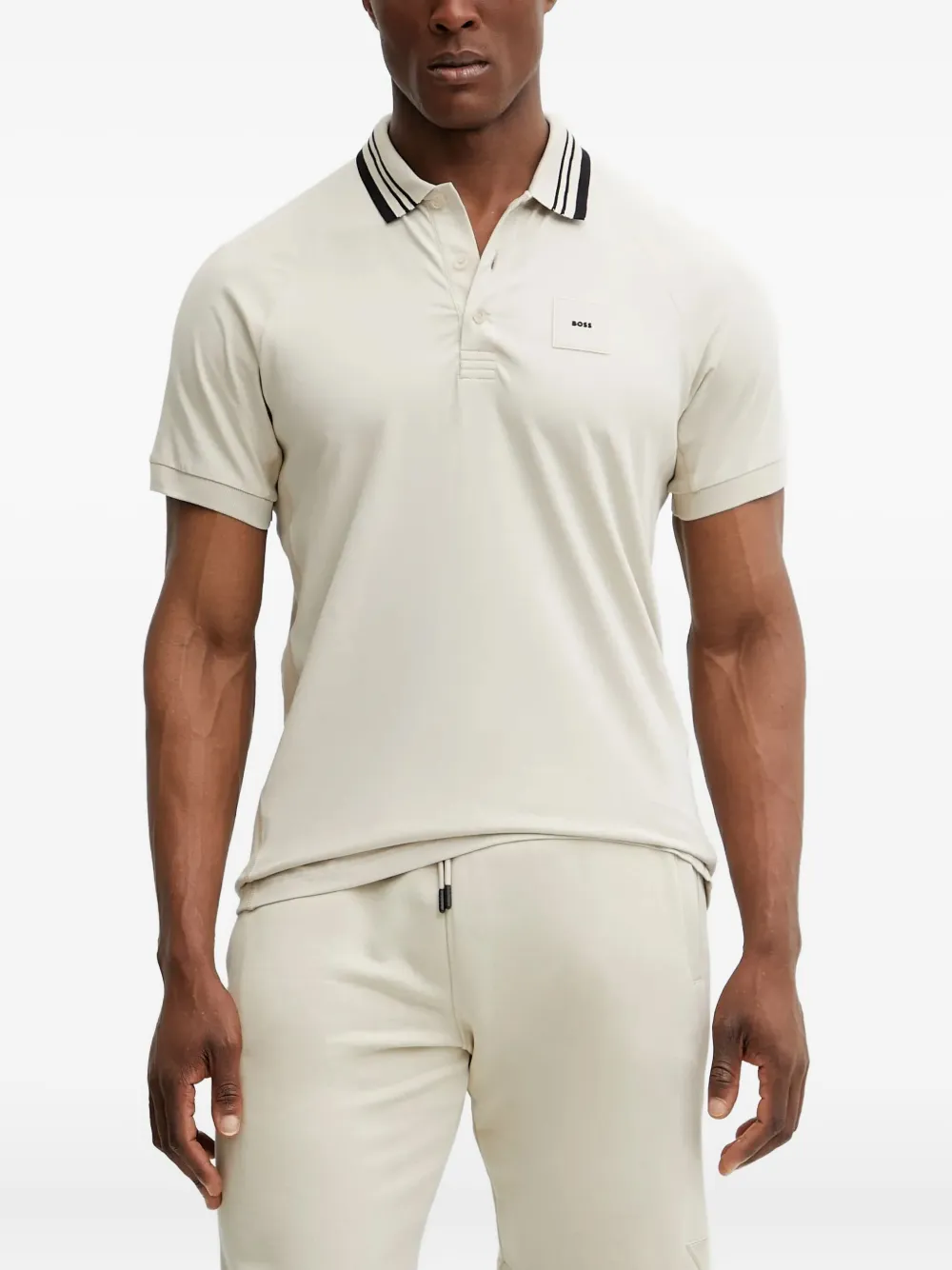BOSS tipped-collar polo shirt | Neutrals | Image 1