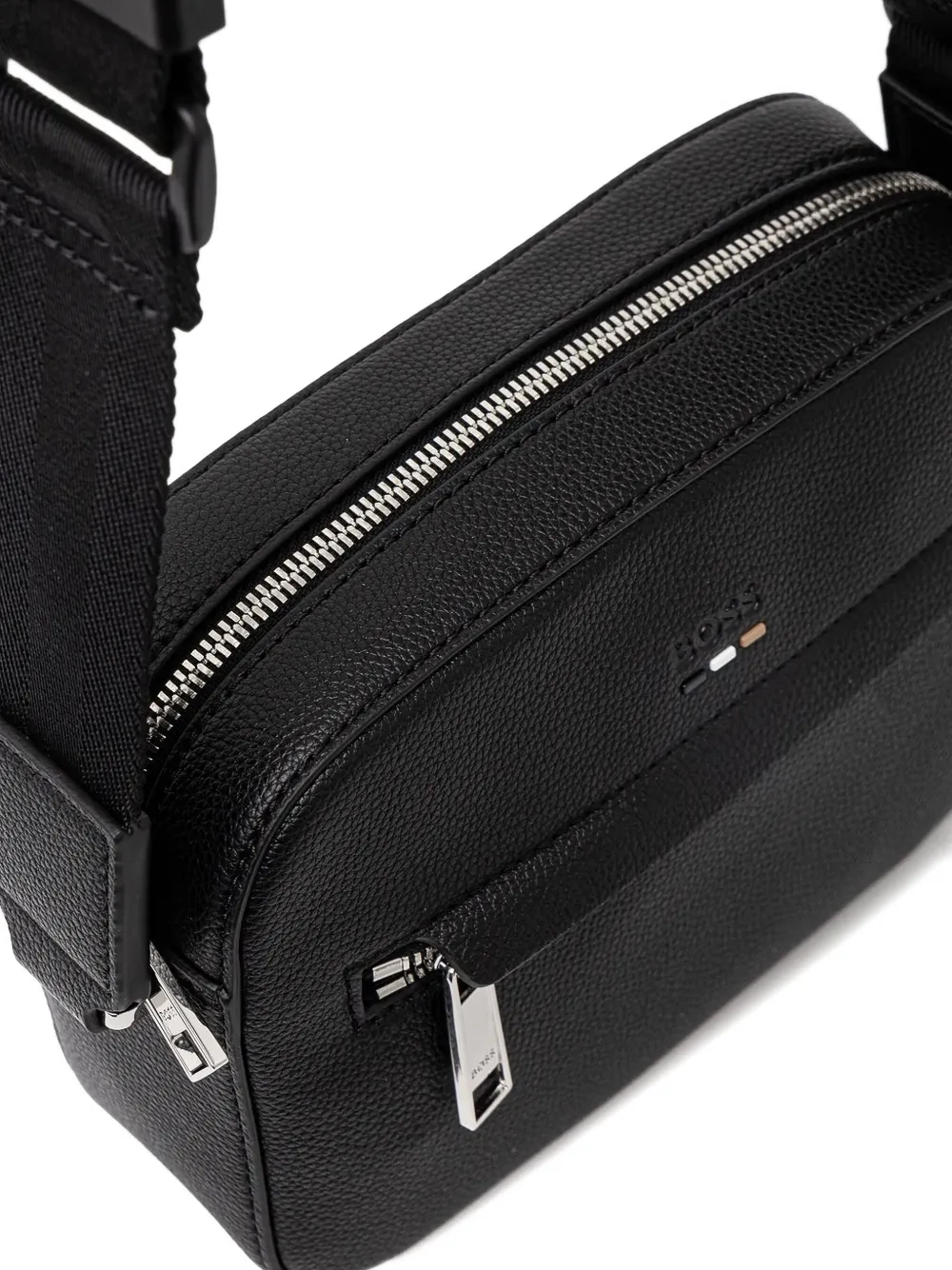 BOSS zip-fastening leather belt bag Zwart