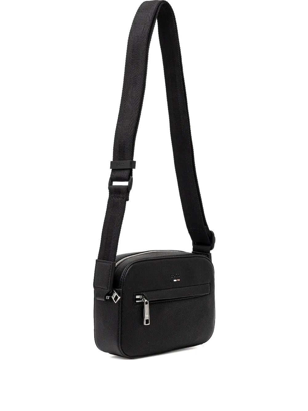BOSS zip-fastening leather belt bag Zwart