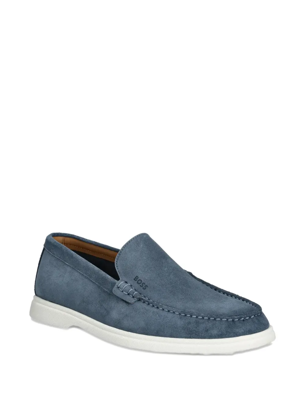 BOSS suede contrasting-sole loafers - Blauw
