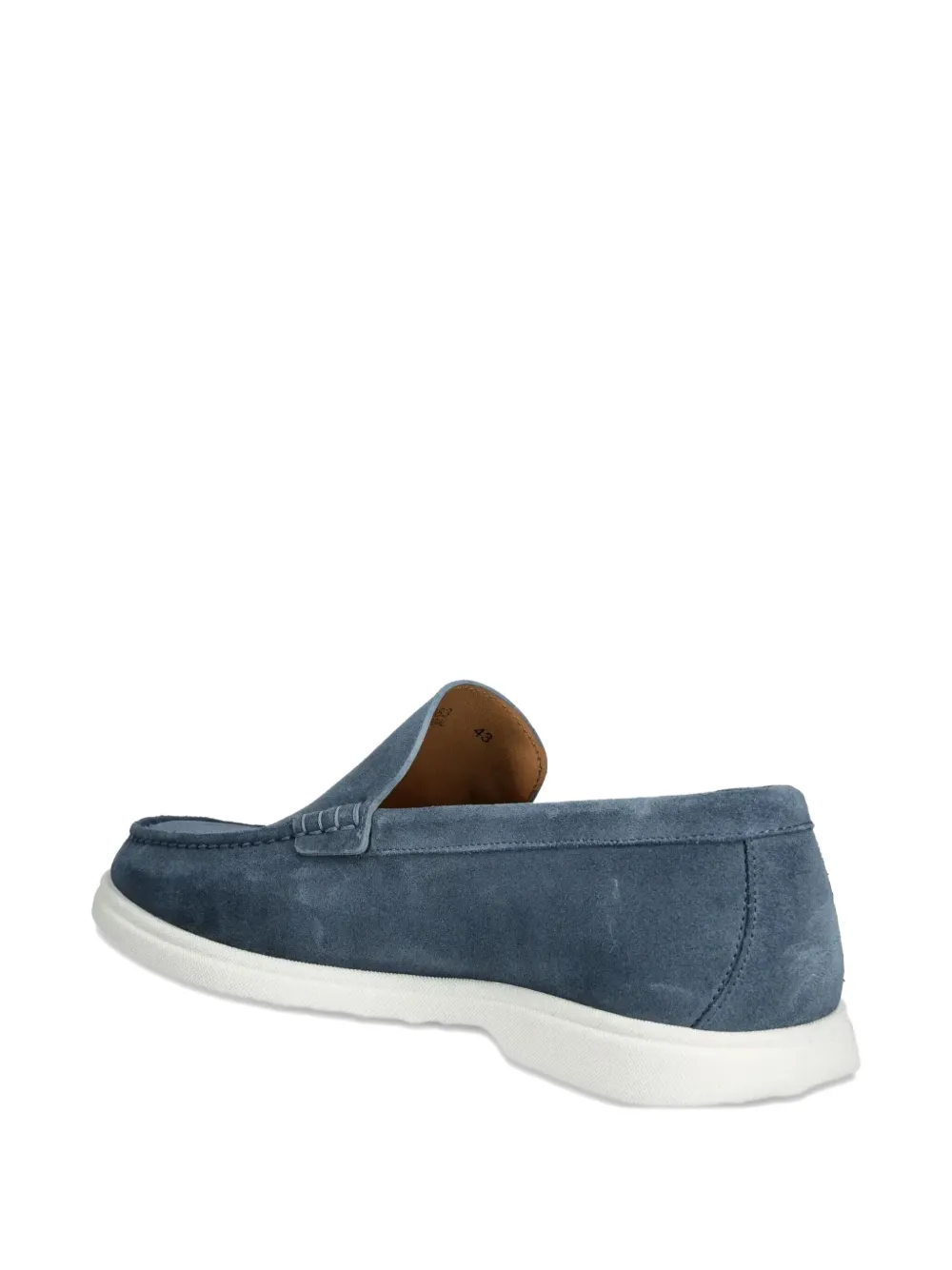 BOSS suede contrasting-sole loafers Blue