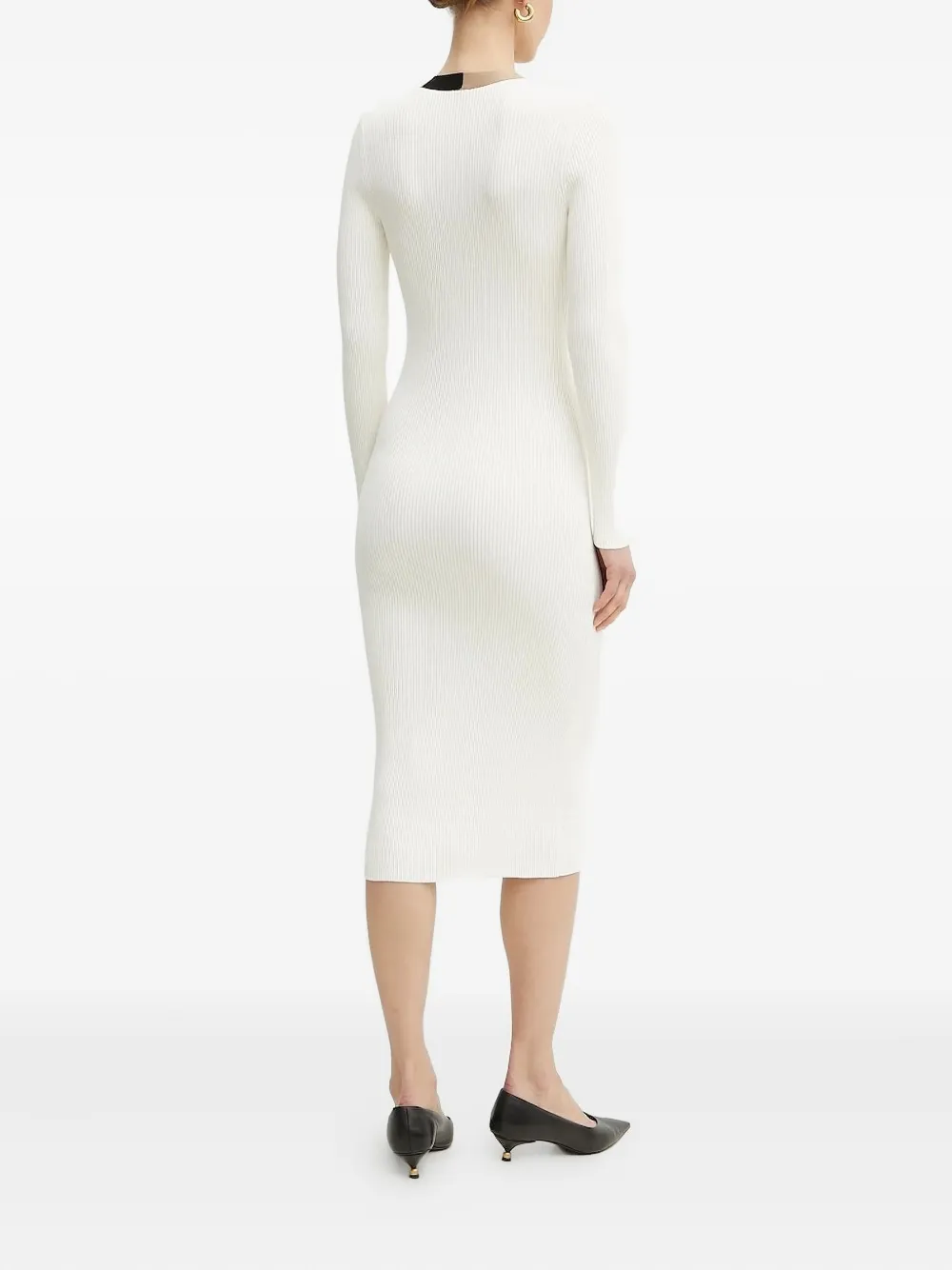 BOSS Fabiri ribbed v-neck midi dress | Day Dresses | Image 2