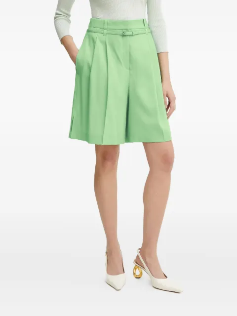 BOSS pleated belted shorts