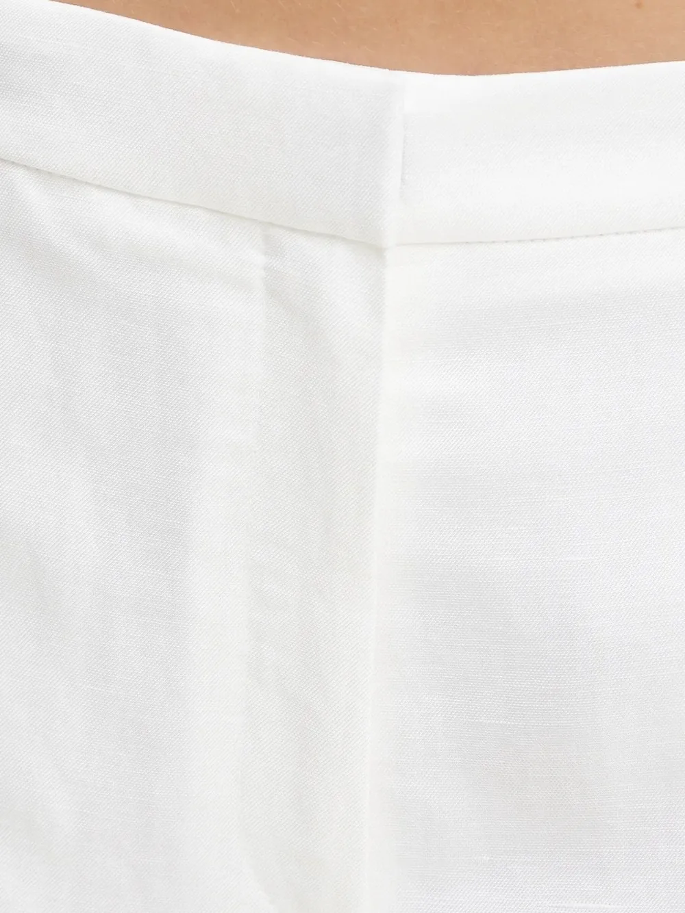 Hugo Boss Elastic-waist Linen Shorts In White