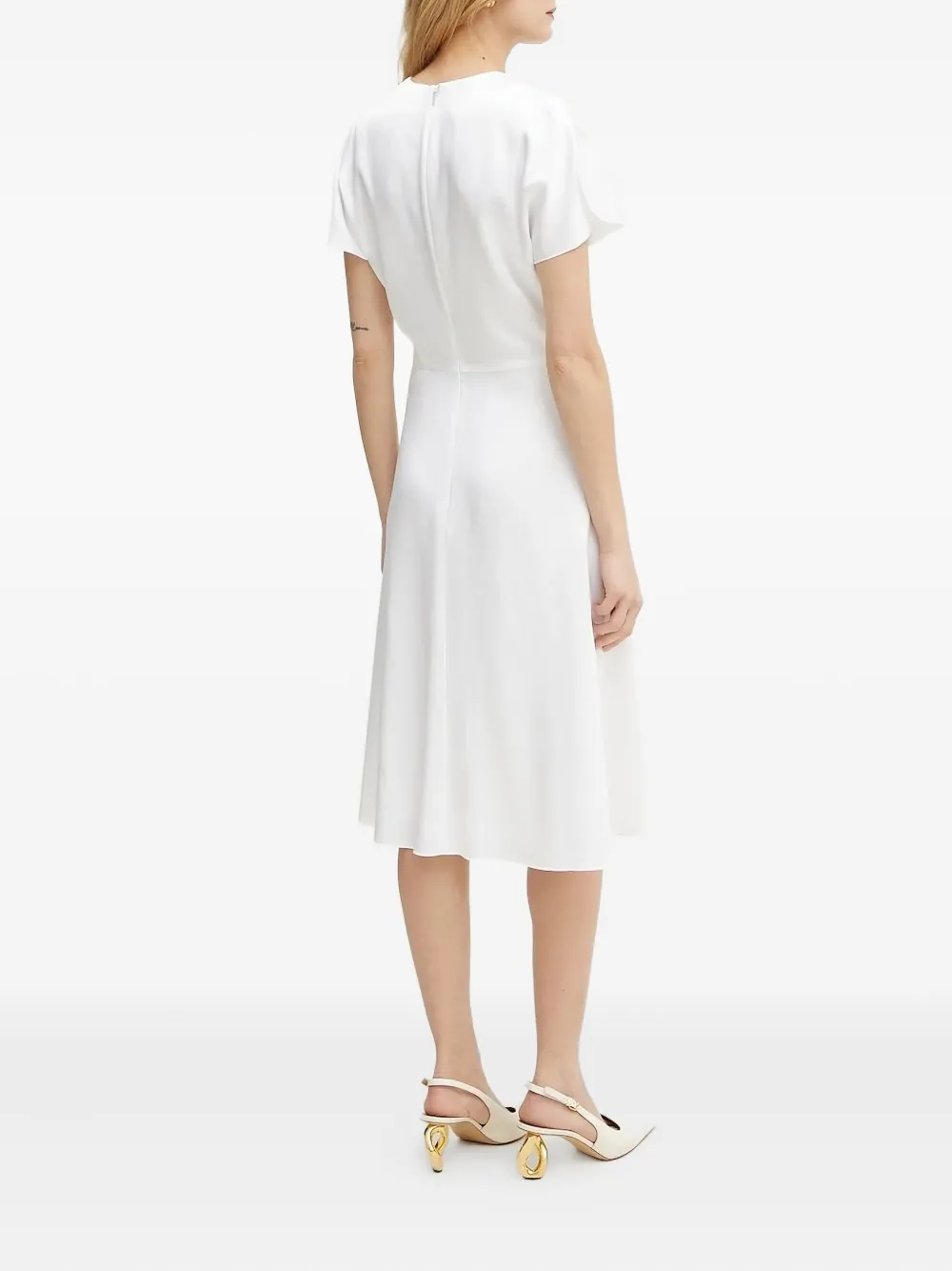 BOSS V-neck twisted midi dress - Wit