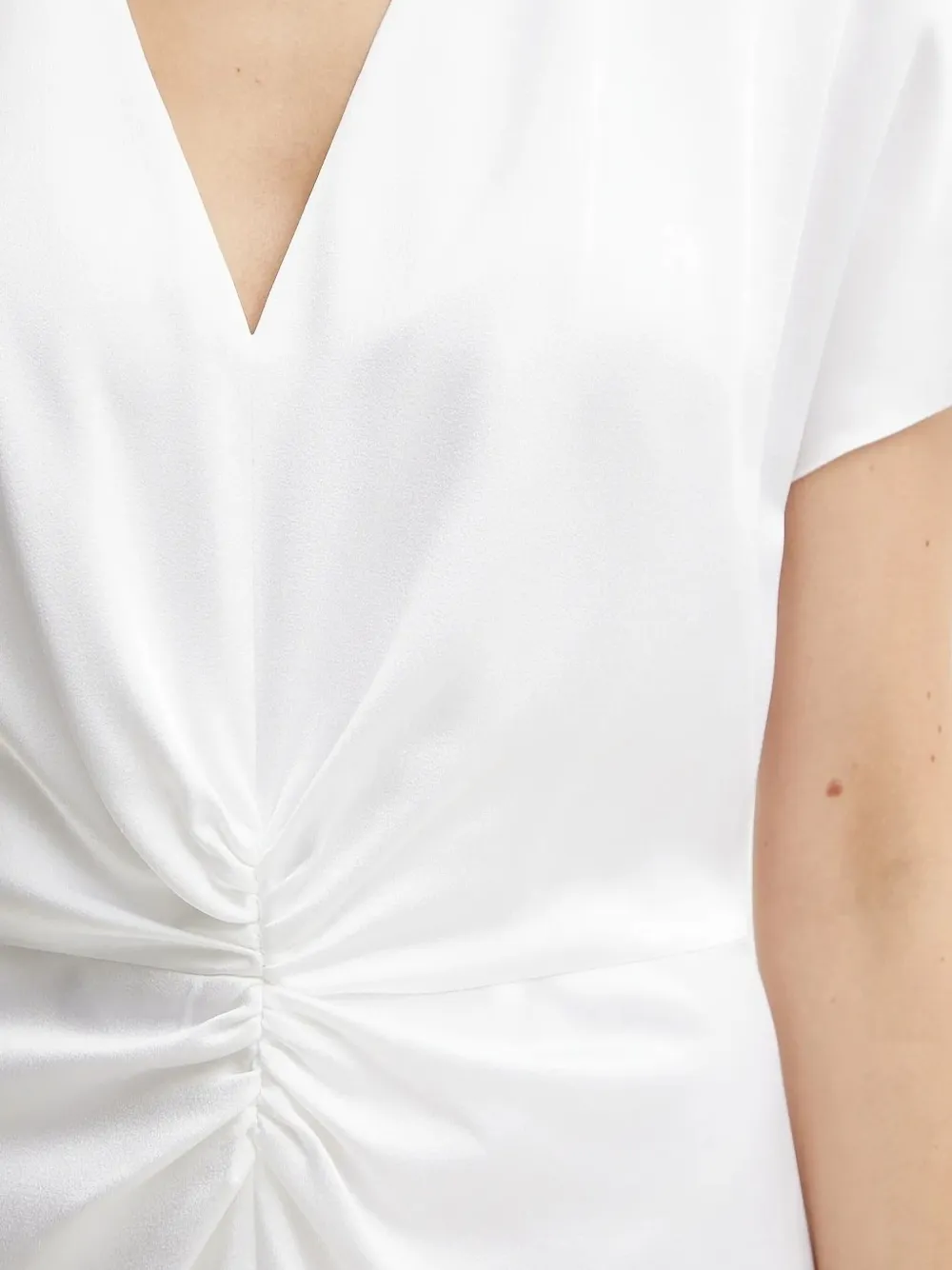 BOSS Gedraaide midi-jurk met V-hals Wit