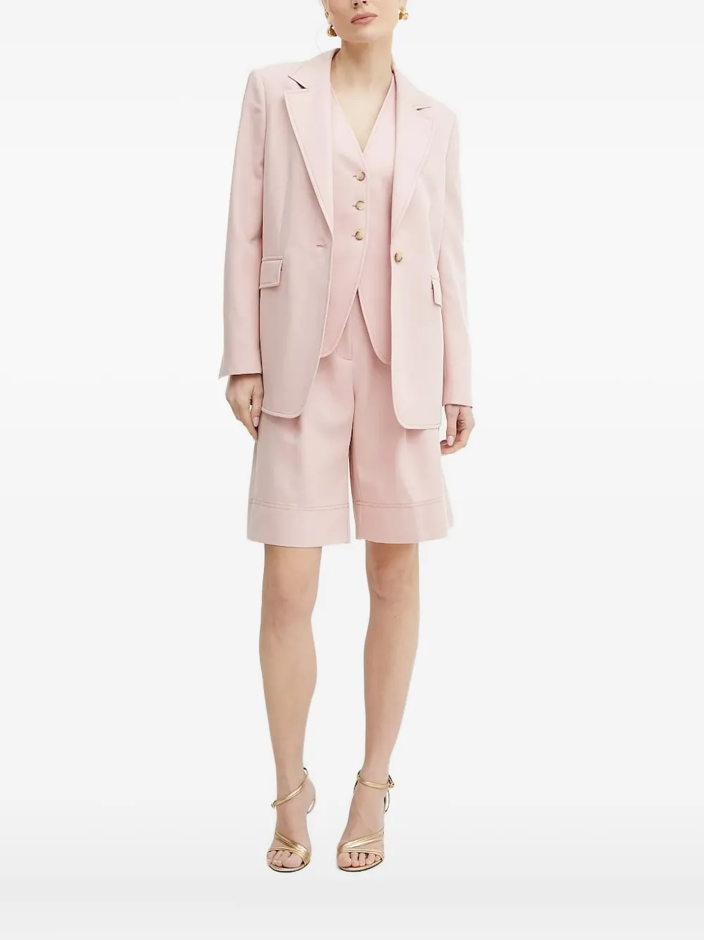 Hugo Boss Single-button Notched-lapel Blazer In Pink