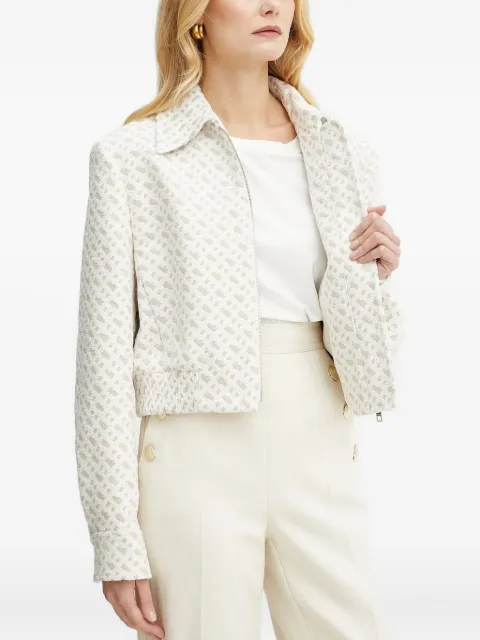BOSS geometric-pattern zip-front jacket