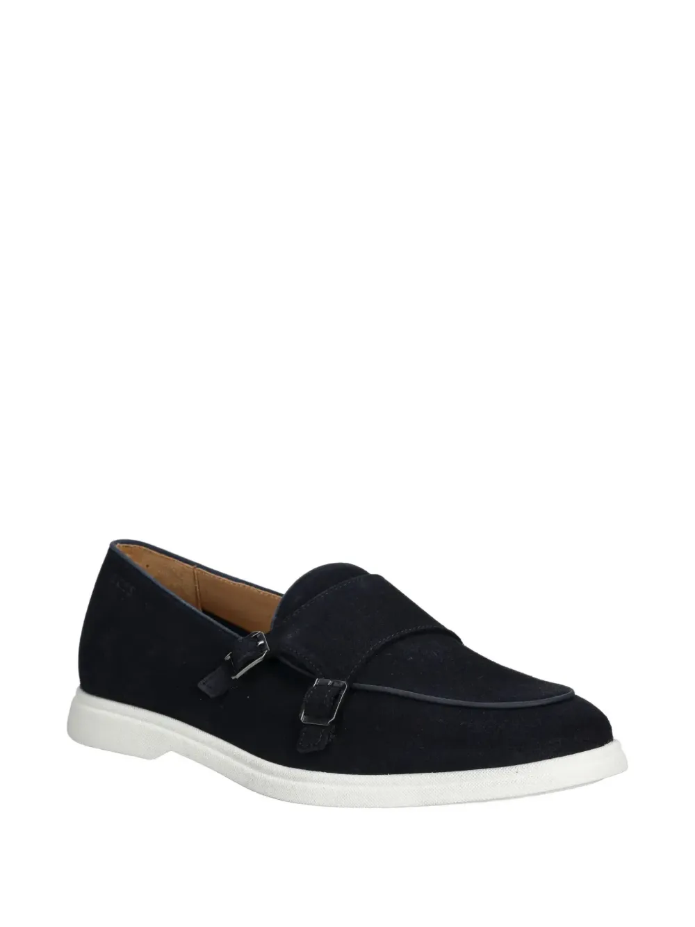 BOSS suede contrasting-sole monk shoes - Blauw