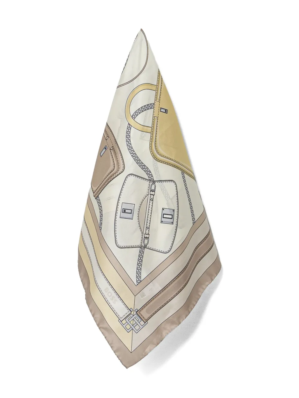 Hugo Boss Handbag-print Silk Scarf In Multi