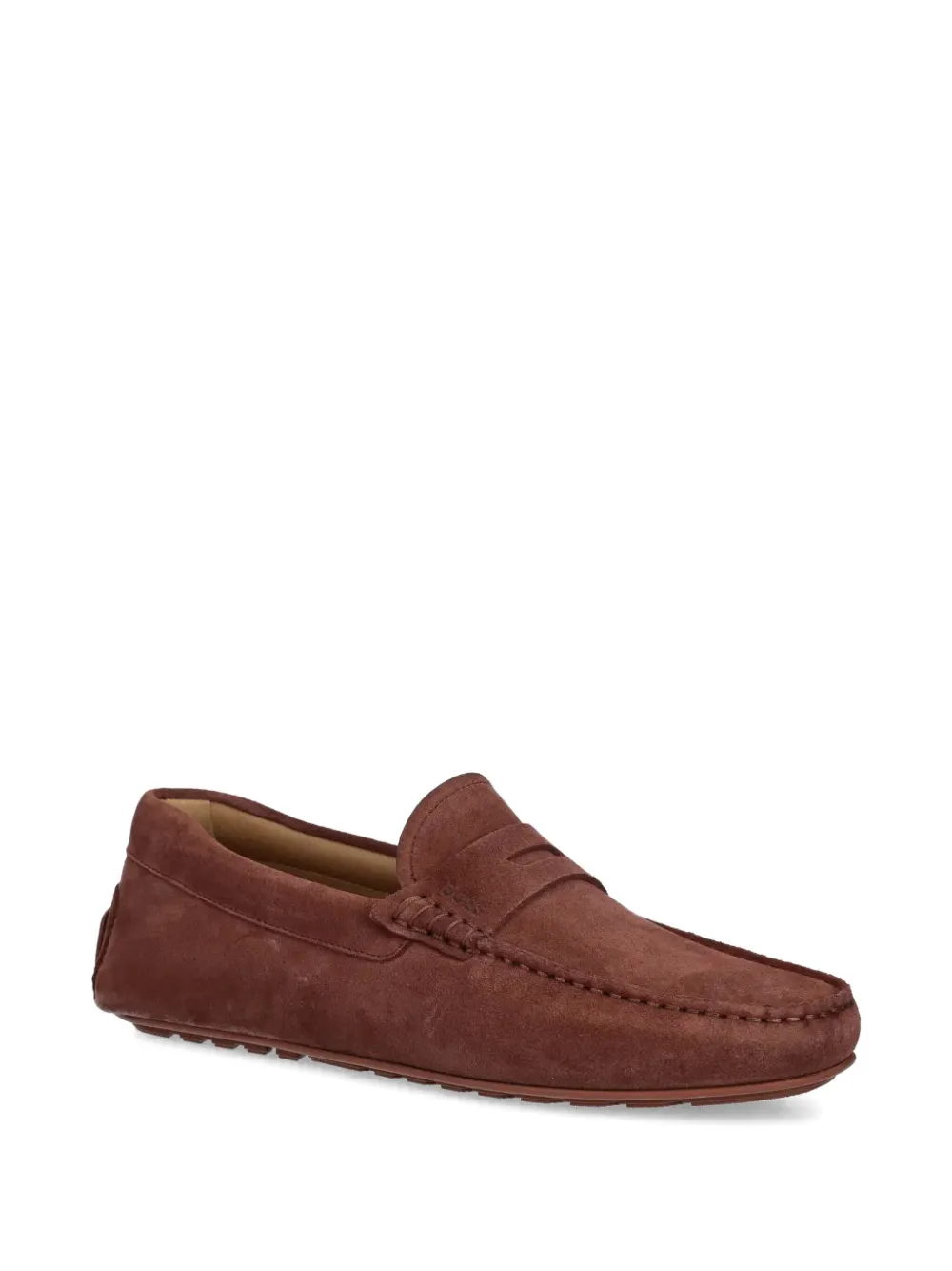 BOSS penny-slot suede loafers - Rood
