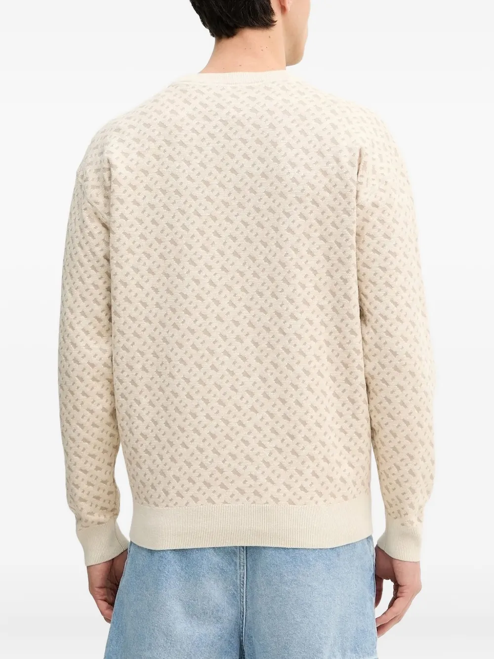 BOSS geometric-pattern crew-neck sweater - Beige