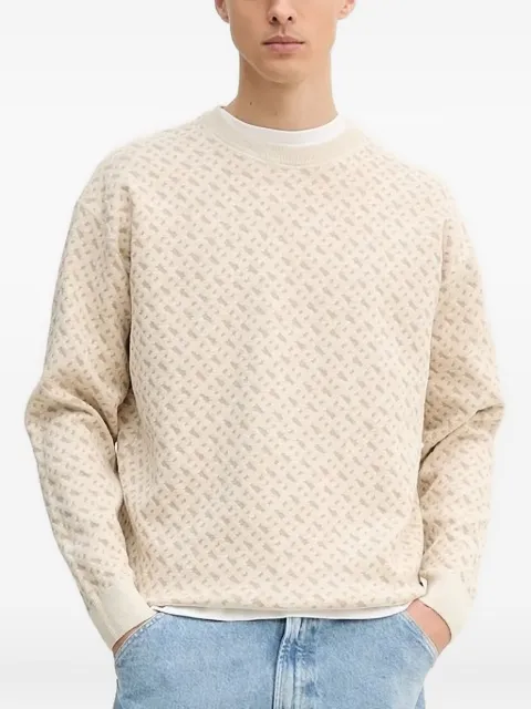 BOSS geometric-pattern crew-neck sweater
