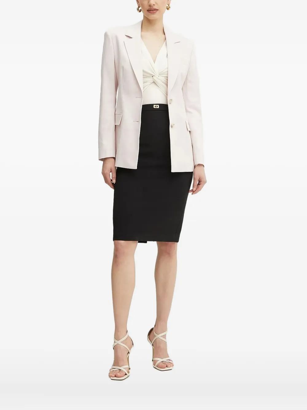 Hugo Boss Notched-lapel Single-breasted Blazer In Neutral