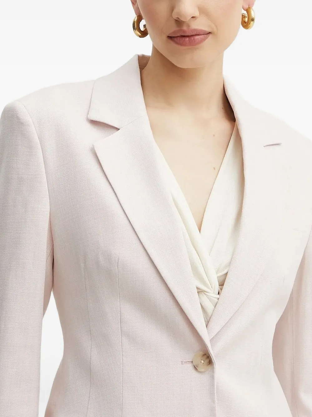 Hugo Boss Notched-lapel Single-breasted Blazer In Neutral