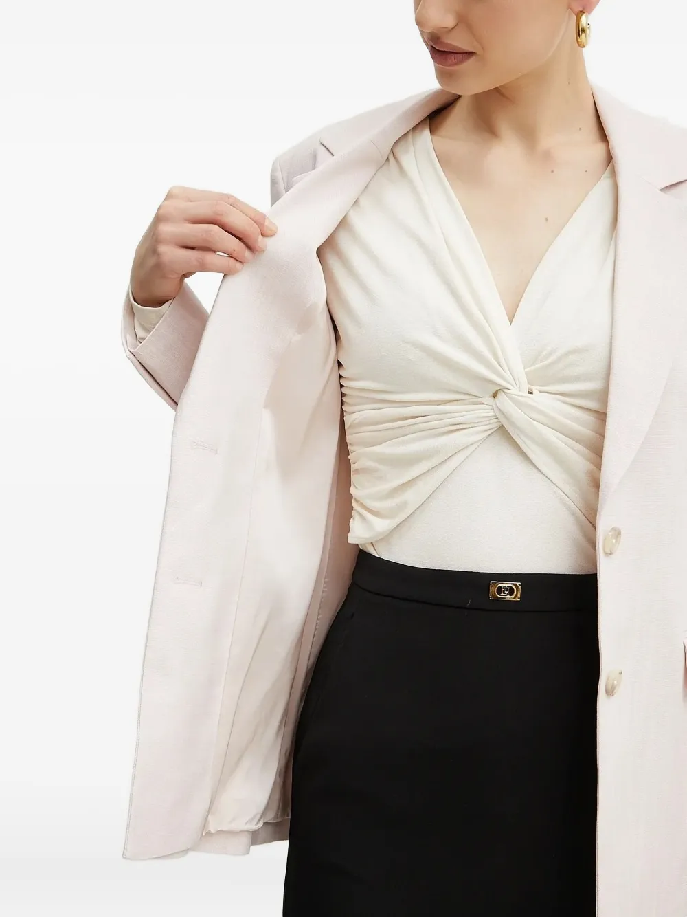 Hugo Boss Notched-lapel Single-breasted Blazer In Neutral