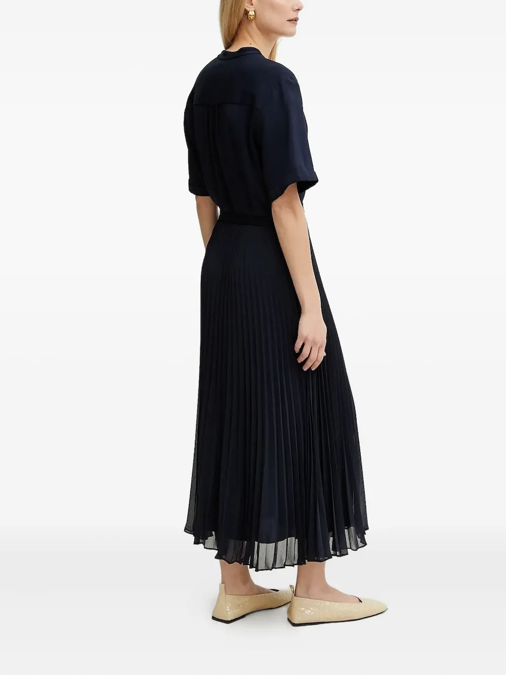 BOSS Docelina pleated button-front midi dress | Day Dresses | Image 2