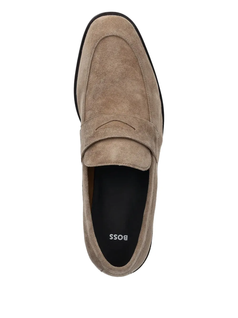 BOSS penny-slot suede loafers Neutrals