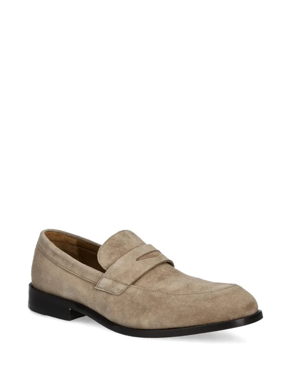 BOSS penny-slot suede loafers - Beige