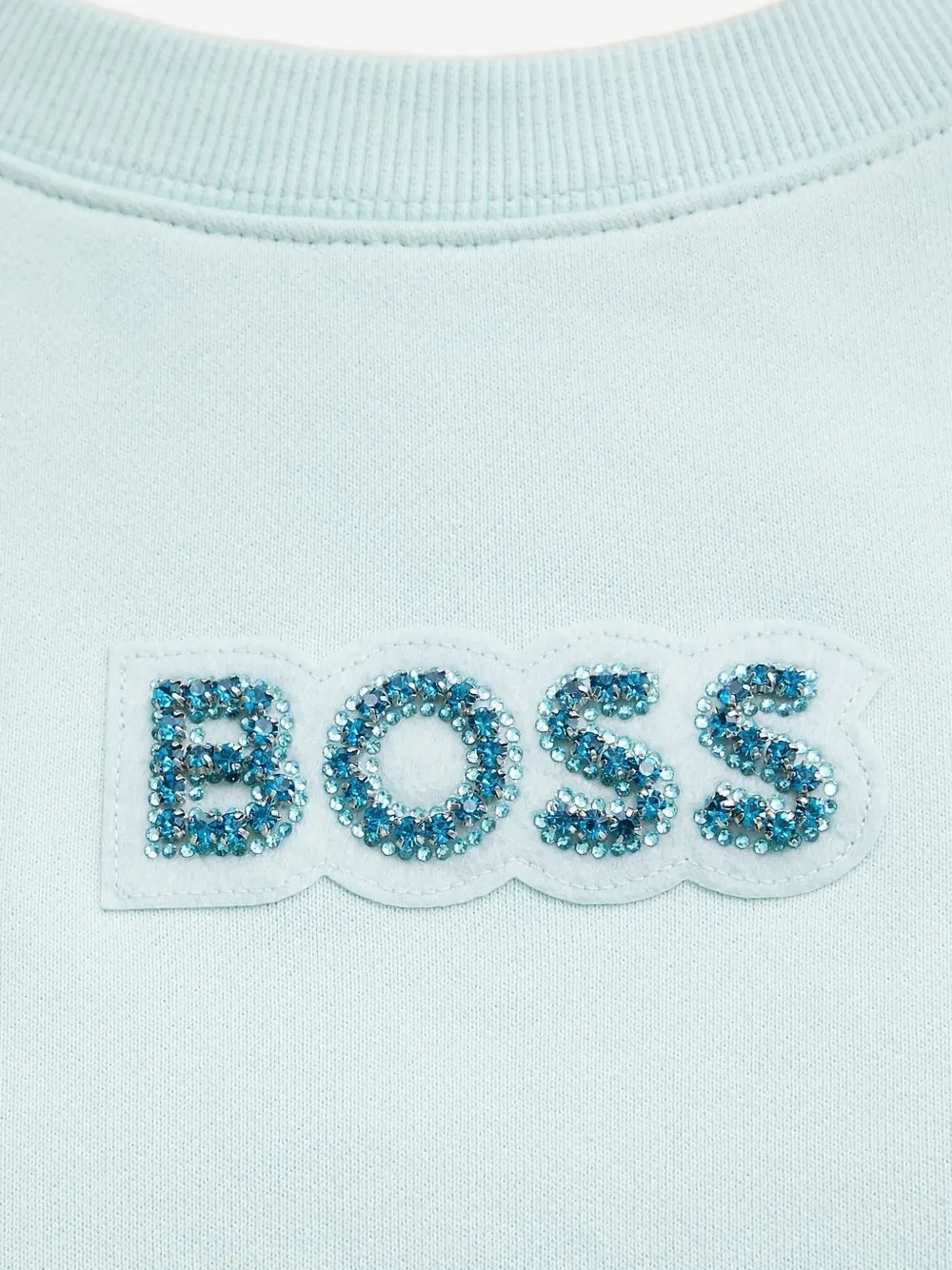 BOSS Sweater met kristallen Blauw