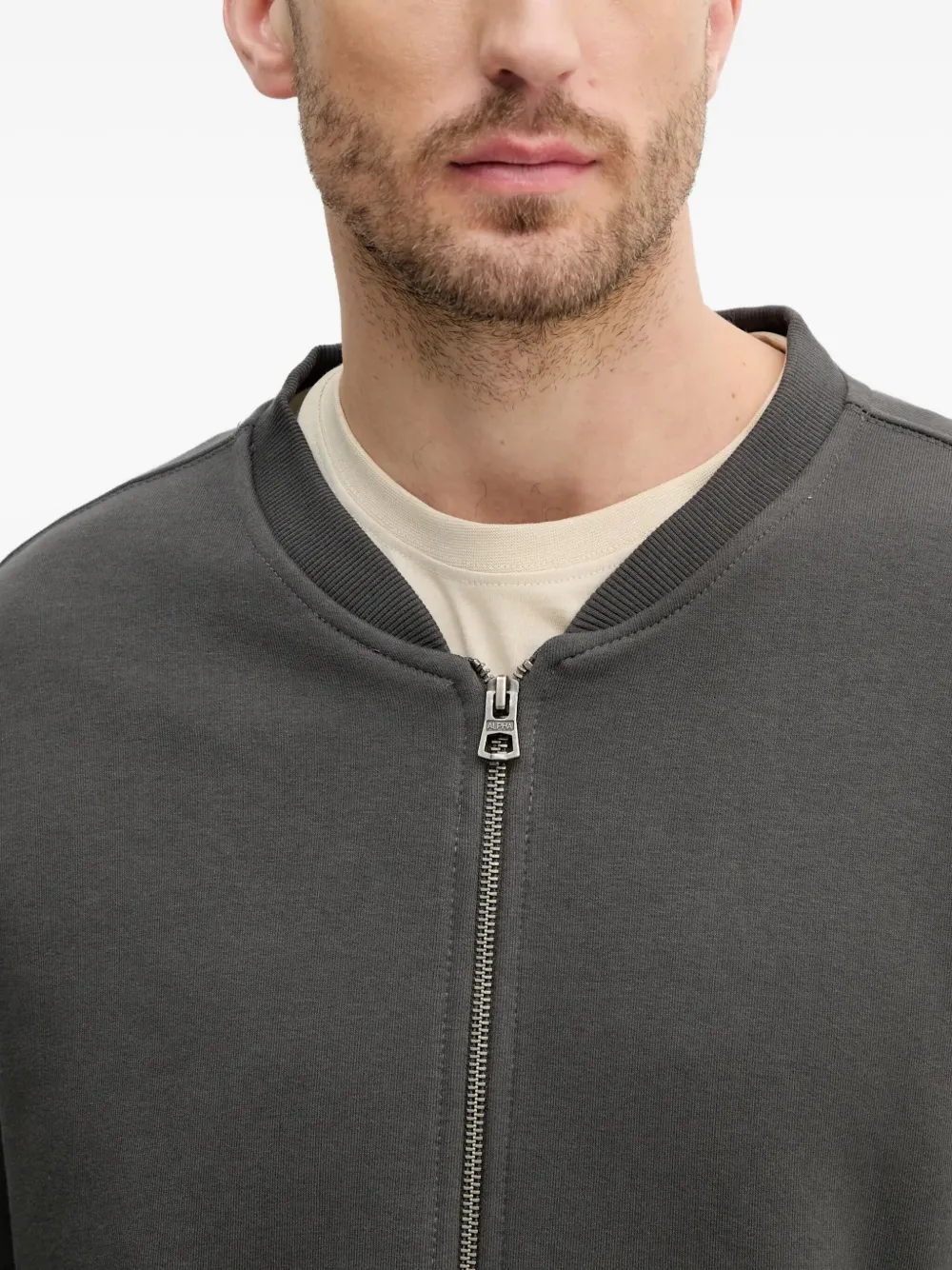 Alpha Industries Sweater met rits Grijs